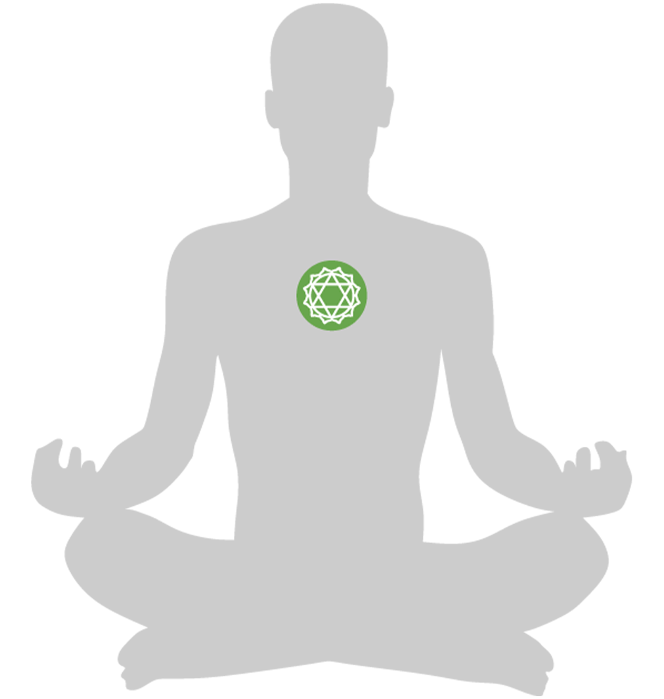Ein grünes Herzchakra-Symbol steht für Energiearbeit und fördert Heilung und Harmonie.