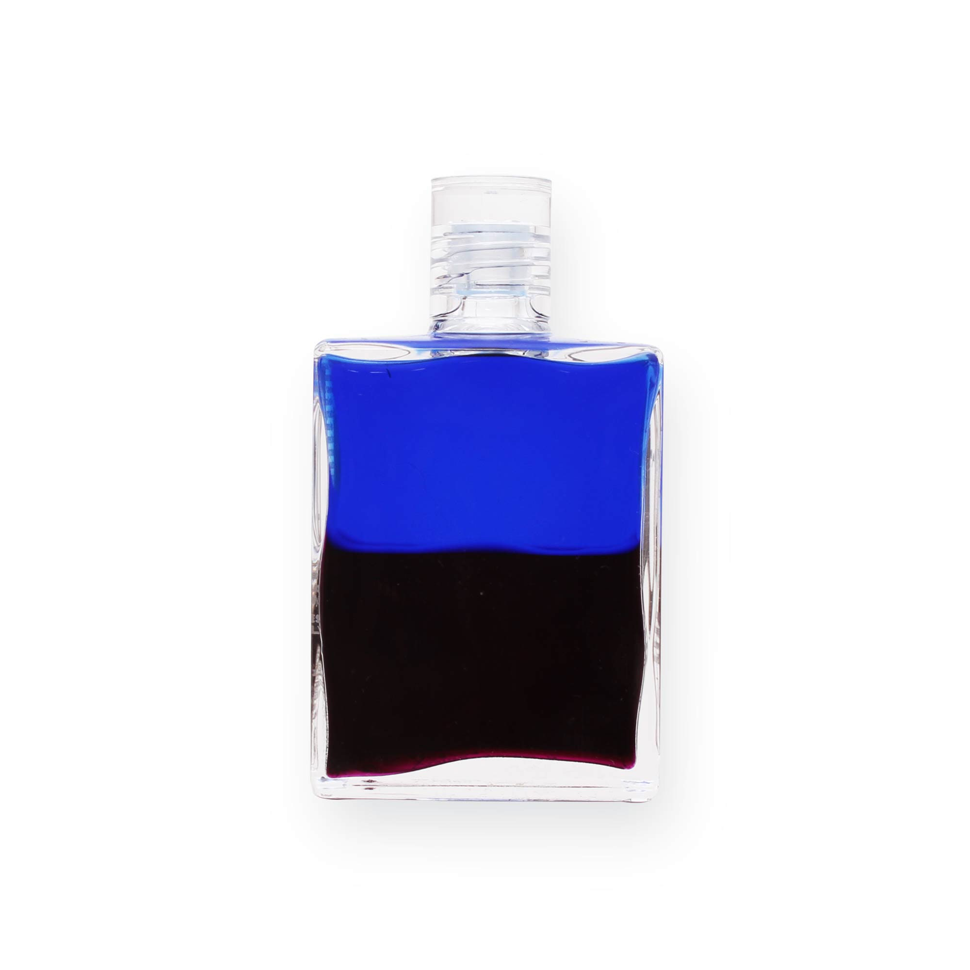 Farbige Essenzflasche zur Energiearbeit, mit blauem und dunklem Ton zur Unterstützung von Balance und Harmonie.