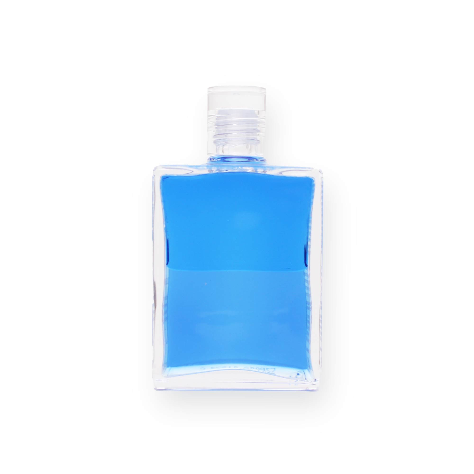 Blaue Flasche zur Unterstützung von Energiearbeit und spiritueller Heilung, ideal zur Förderung von Balance und Harmonie.