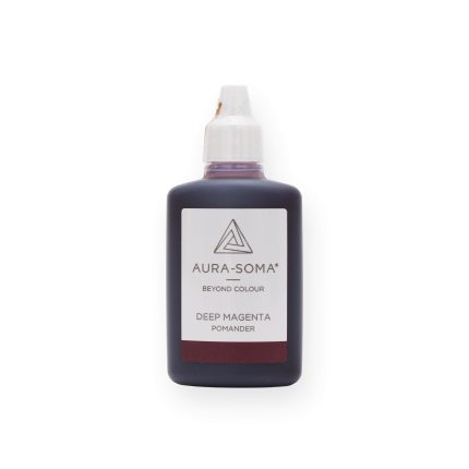 Flasche Aura-Soma Deep Magenta Pomander für Energiearbeit und spirituelle Balance in der Farbtherapie.