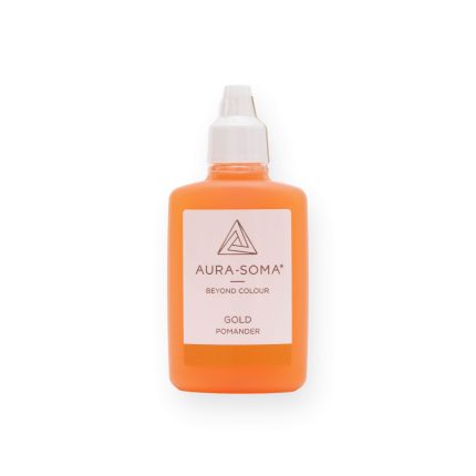 Goldener Aura-Soma Pomander für Energiearbeit, steigert Wohlbefinden und Ausstrahlung, 50ml Flasche.