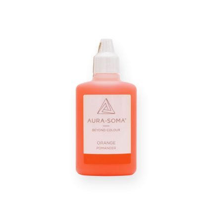 Orange Aura-Soma Pomander für Energiearbeit, ideal zur Förderung positiver Schwingungen und emotionalem Ausgleich.