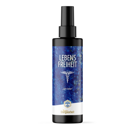 Sprayflasche mit dem Label „Lebensfreiheit“ für effektive Energiearbeit und persönliches Wohlbefinden.