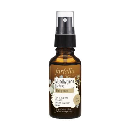 Mundhygiene Bio-Spray mit Energiearbeit für frischen Atem und Gesundheit, ideal für harmonisierende Mundpflege-Rituale.